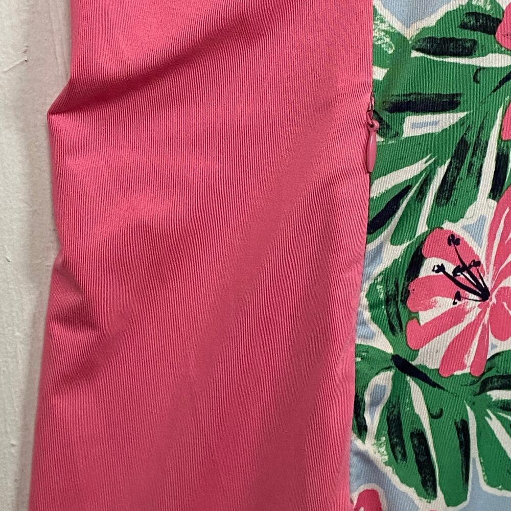 Jofit Women's Pink Green Hibiscus Print Sleeveless Golf Active Dress Size Small - Picture 3 of 9